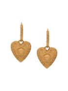 Versace Heart-shaped Medusa Motif Earrings - Gold