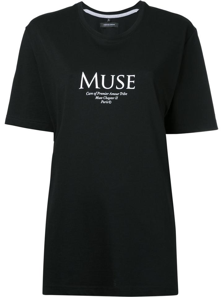 Premier Amour - Muse Boyfriend T-shirt - Women - Cotton - Xl, Black, Cotton