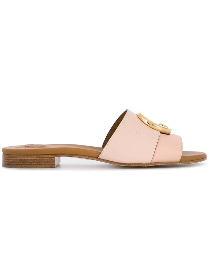 Chloé Logo Mules - Neutrals