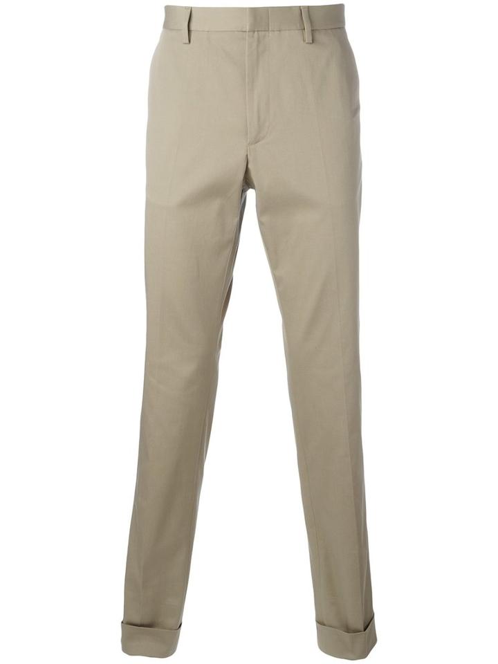 Gucci Bee Embroidered Classic Chinos, Men's, Size: 54, Nude/neutrals, Cotton/spandex/elastane