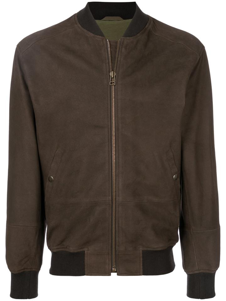 Mr & Mrs Italy Leather Bomber Jacket - Brown