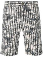 Incotex - Paisley Stripe Shorts - Men - Cotton/linen/flax - 32, Blue, Cotton/linen/flax