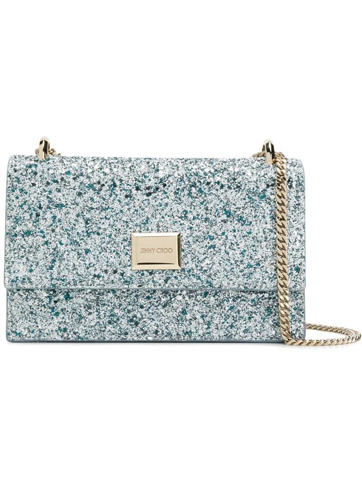Jimmy Choo Leni Glitter Shoulder Bag - Blue