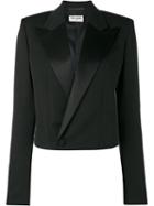 Saint Laurent Iconic Le Smoking '80s Spencer Jacket, Women's, Size: 38, Black, Wool/polyester/cotton/silk