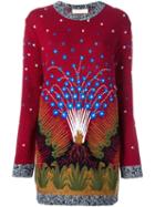 Valentino 'volcano' Sweater Dress, Women's, Size: Medium, Red, Cotton/polyester/viscose/metallized Polyester