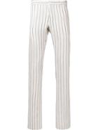 Andrea Pompilio - Striped Skinny Trousers - Men - Cotton/viscose - 46, Nude/neutrals, Cotton/viscose