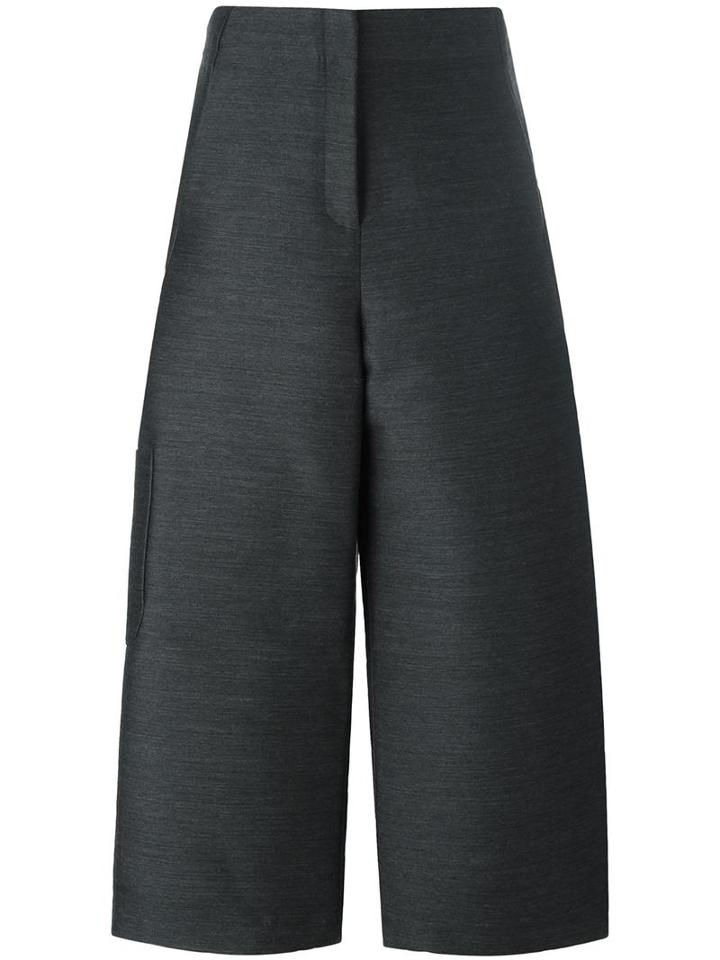 Ter Et Bantine Cropped Wide-leg Trousers, Women's, Size: 40, Grey, Polyester/wool/cotton