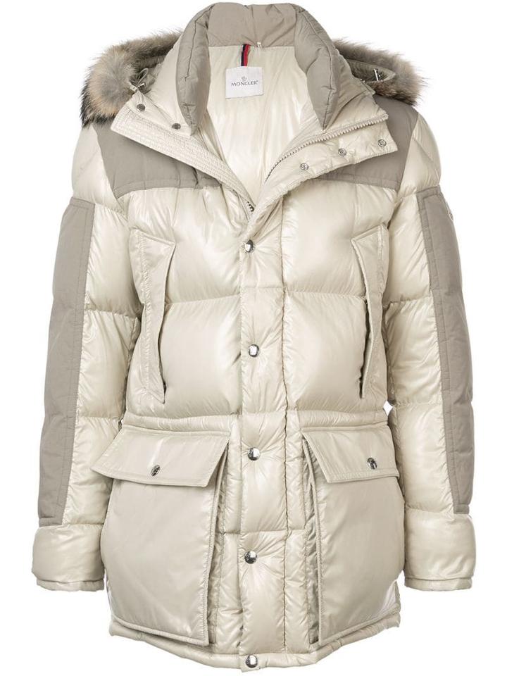Moncler Fur-trimmed Down Jacket - Neutrals
