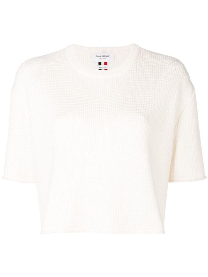 Thom Browne Intarsia Stripe Boxy Tee - White