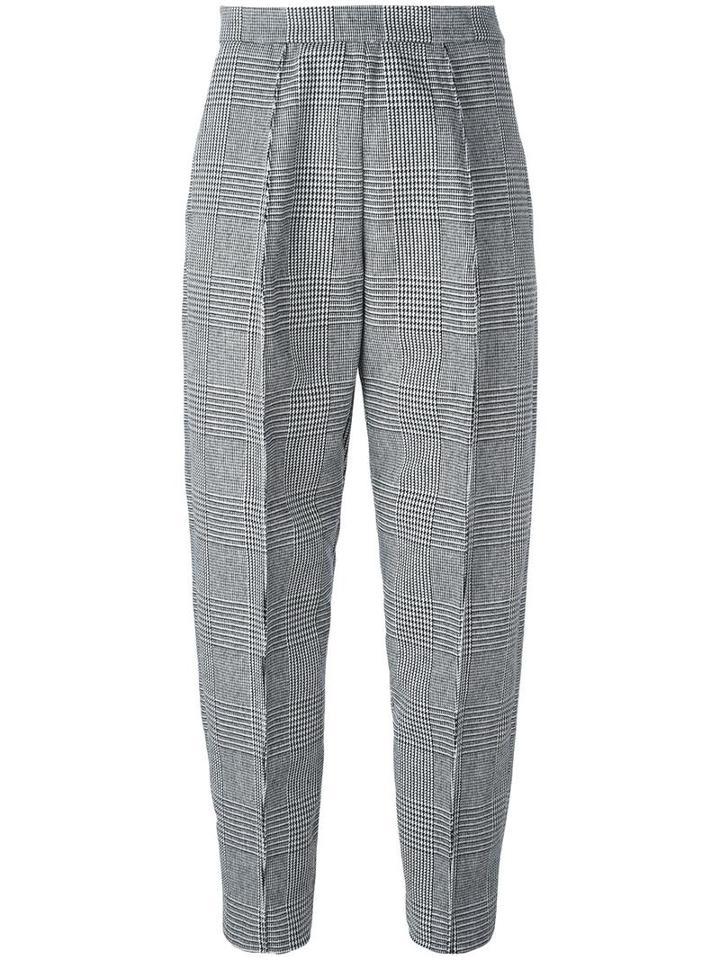 Marni Checked Tapered Trousers, Women's, Size: 38, Black, Polyester/polyamide/wool/cotton