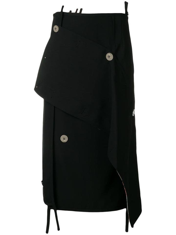 3.1 Phillip Lim Asymmetrical Wool Skirt - Black