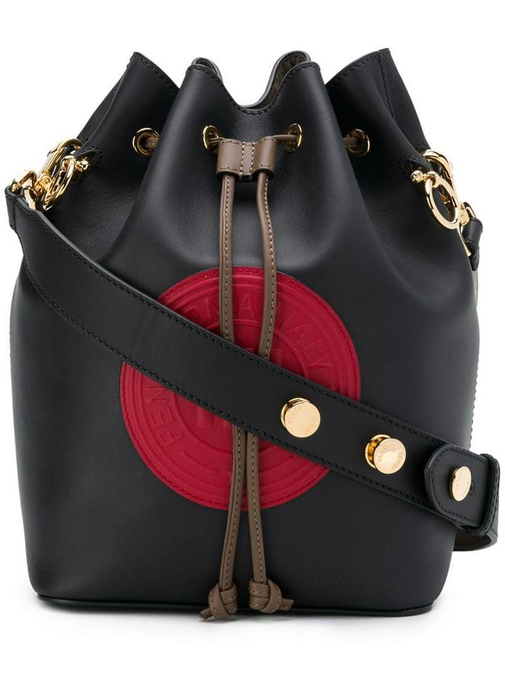 Fendi Black, Red And Brown Mon Tresor Bucket Bag