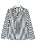 Manuel Ritz Kids Striped Double-breasted Jacket - Blue