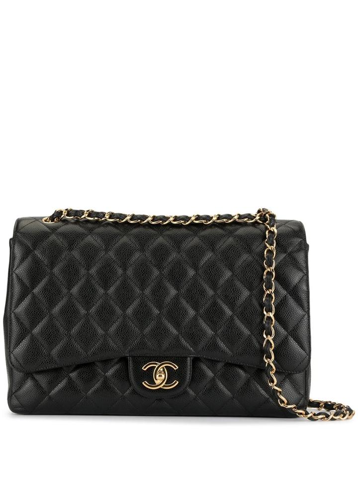 Chanel Pre-owned 1990s Jumbo Cc Chain Shoulder Bag - Black