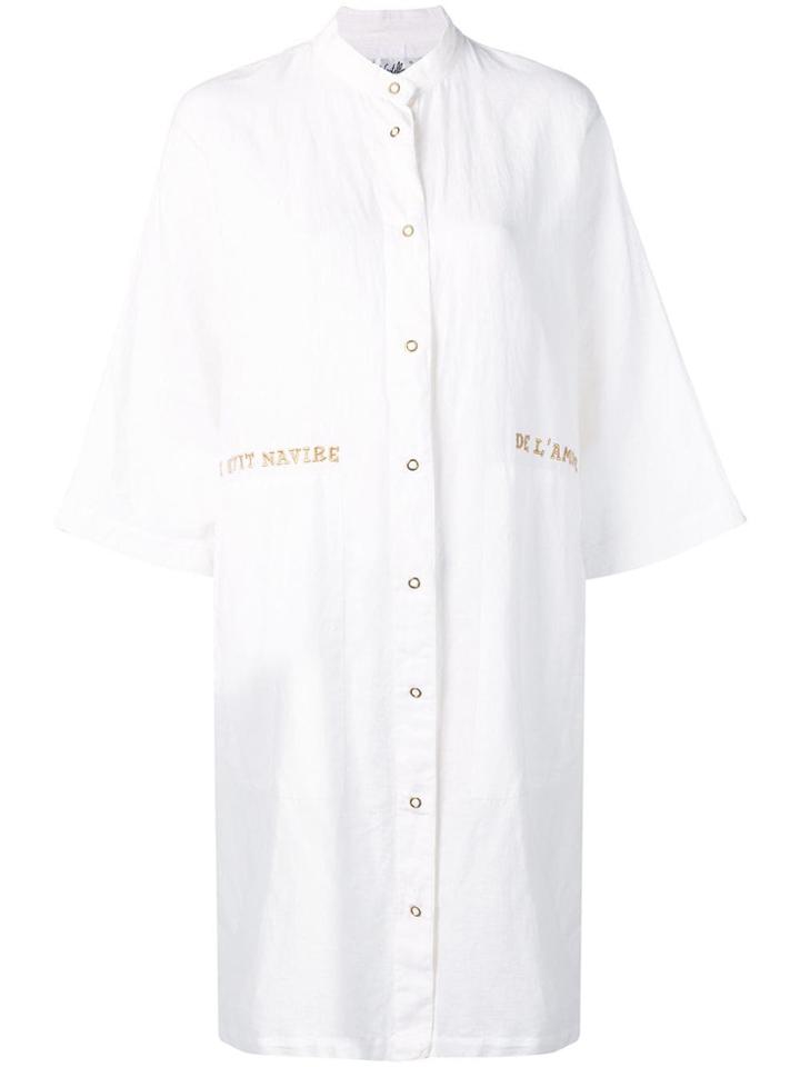 Jc De Castelbajac Vintage 1980's Shirt Dress - White