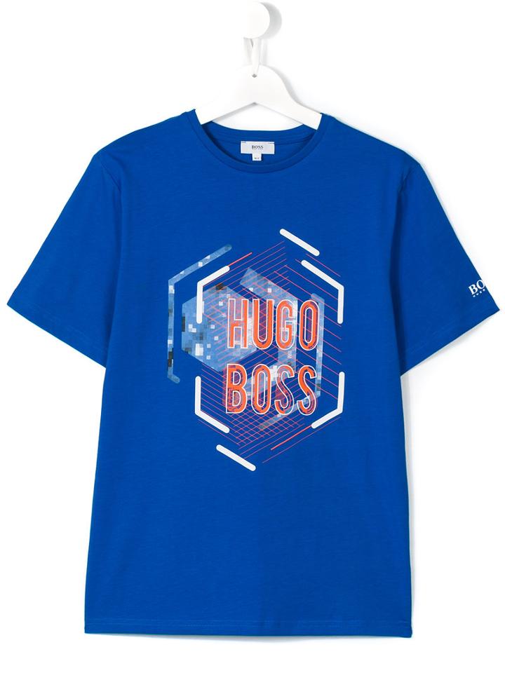 Boss Kids Logo Print T-shirt, Size: 16 Yrs, Blue