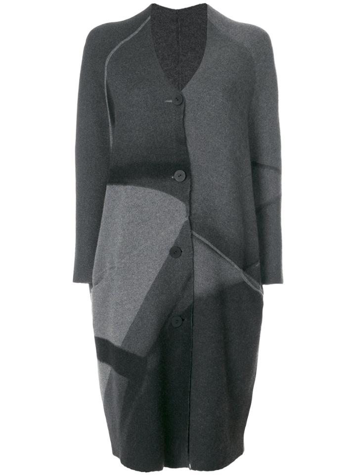 Oyuna Long Deconstructed Dyed Coat - Grey