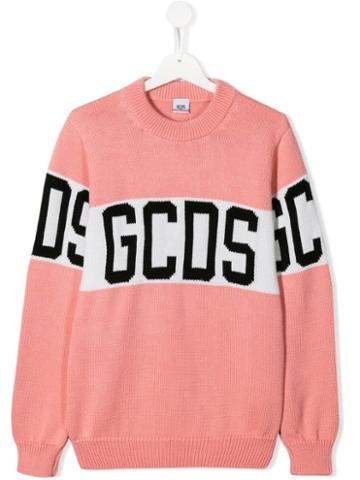 Gcds Kids Logo Sweater - Pink