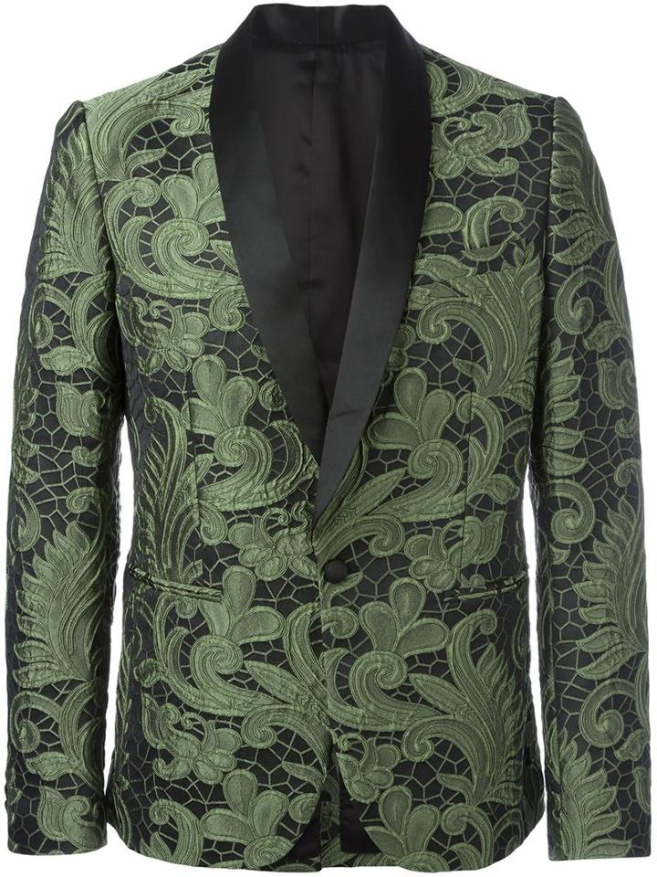 Christian Pellizzari Paisley Lace Tuxedo Jacket