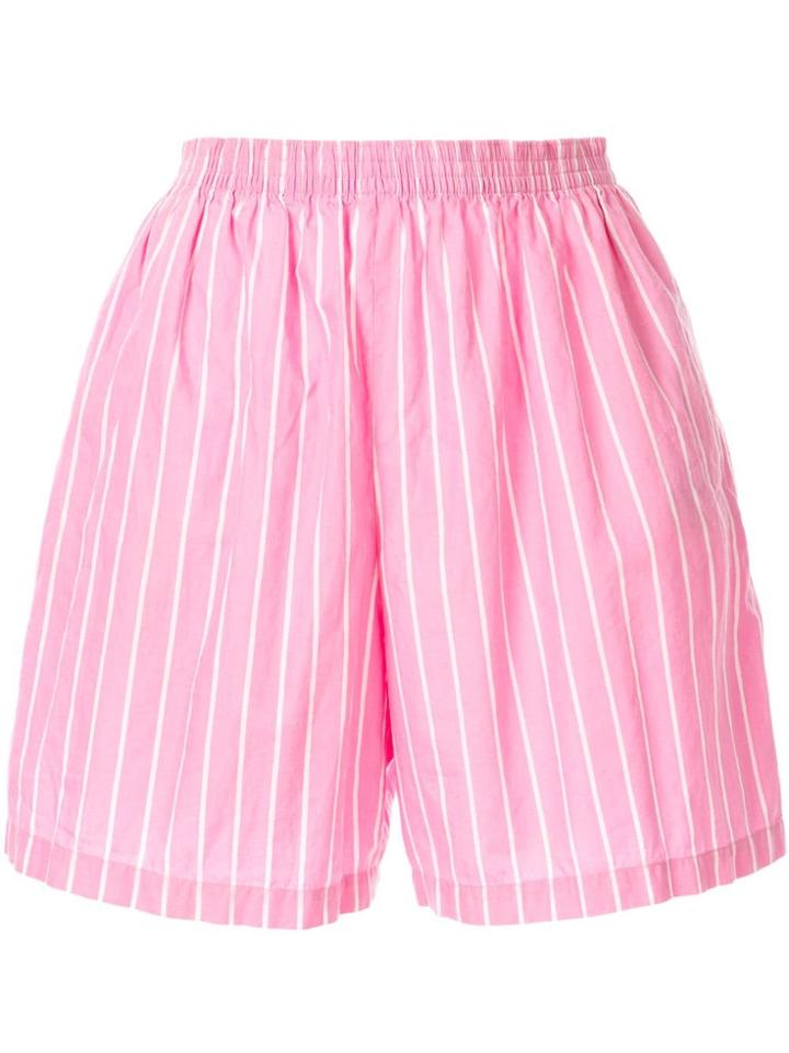 Chanel Pre-owned Striped Gathered Shorts - Pink