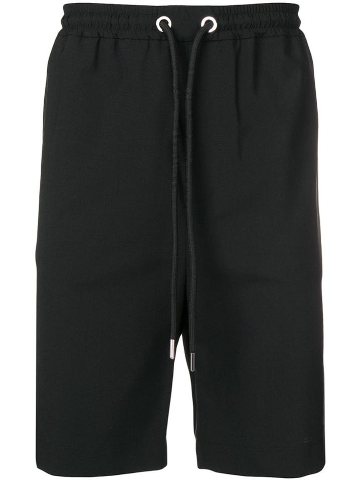 Les Hommes Drawstring Drop-crotch Shorts - Black