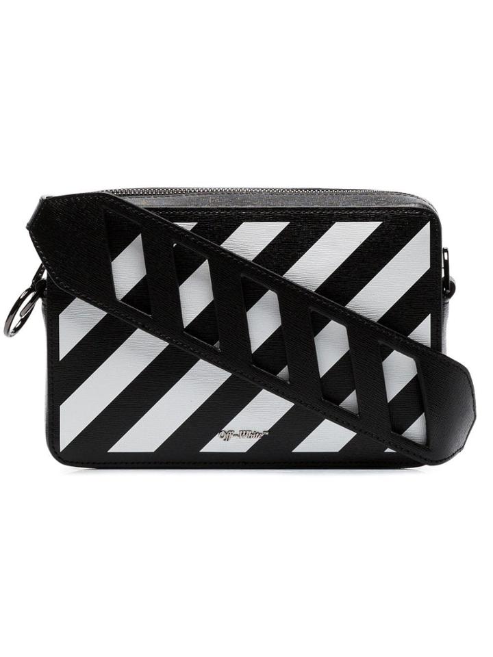 Off-white Black And White Diag Leather Belt Bag
