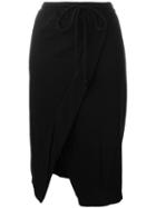 Lost & Found Rooms - Drawstring Asymmetric Skirt - Women - Cotton - Xxs, Black, Cotton