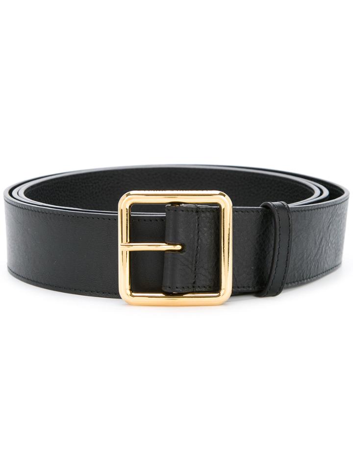 Alexander Mcqueen Square Buckle Belt - Black