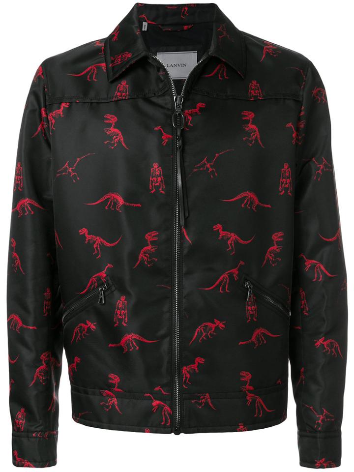 Lanvin Dinosaur Skeleton Print Jacket - Black