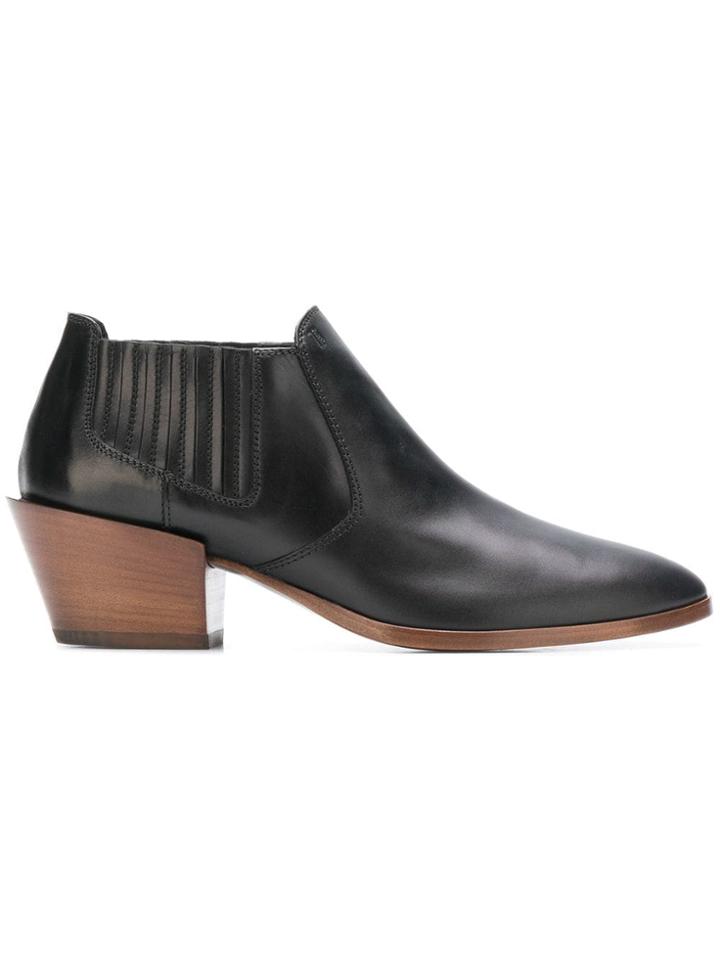 Tod's Low Heeled Ankle Boots - Black
