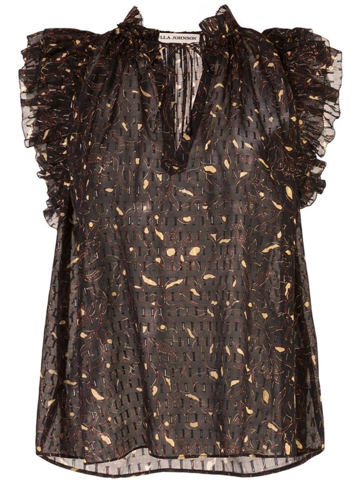Ulla Johnson Shona Floral Print Blouse - Black