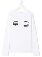 Chiara Ferragni Kids Winking Face Sweatshirt - White
