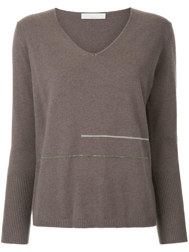 Fabiana Filippi Embellished Detail Jumper - Pink & Purple