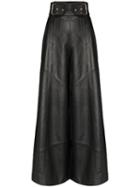 Skiim Johnny Wide-leg Leather Trousers - Black