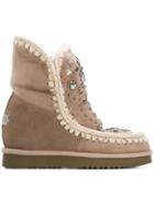 Mou Whipstitched Ankle Boots - Brown