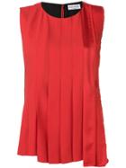 Sonia Rykiel Large Pleat Blouse - Red