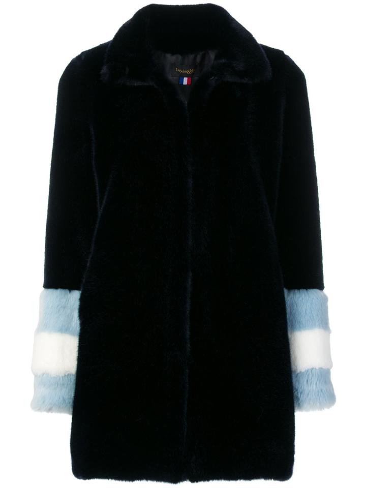La Seine & Moi Carene Faux Fur Coat - Blue