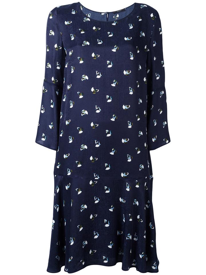 Odeeh - Floral Print Shift Dress - Women - Silk/polyamide/acetate/viscose - 40, Blue, Silk/polyamide/acetate/viscose