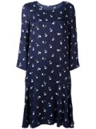 Odeeh - Floral Print Shift Dress - Women - Silk/polyamide/acetate/viscose - 40, Blue, Silk/polyamide/acetate/viscose