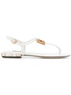 Dolce & Gabbana Flat Logo Sandals - White
