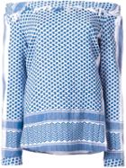 Cecilie Copenhagen Off-shoulder Top, Women's, Blue, Cotton