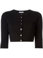 P.a.r.o.s.h. Sybil Cropped Cardigan, Women's, Black, Silk/spandex/elastane