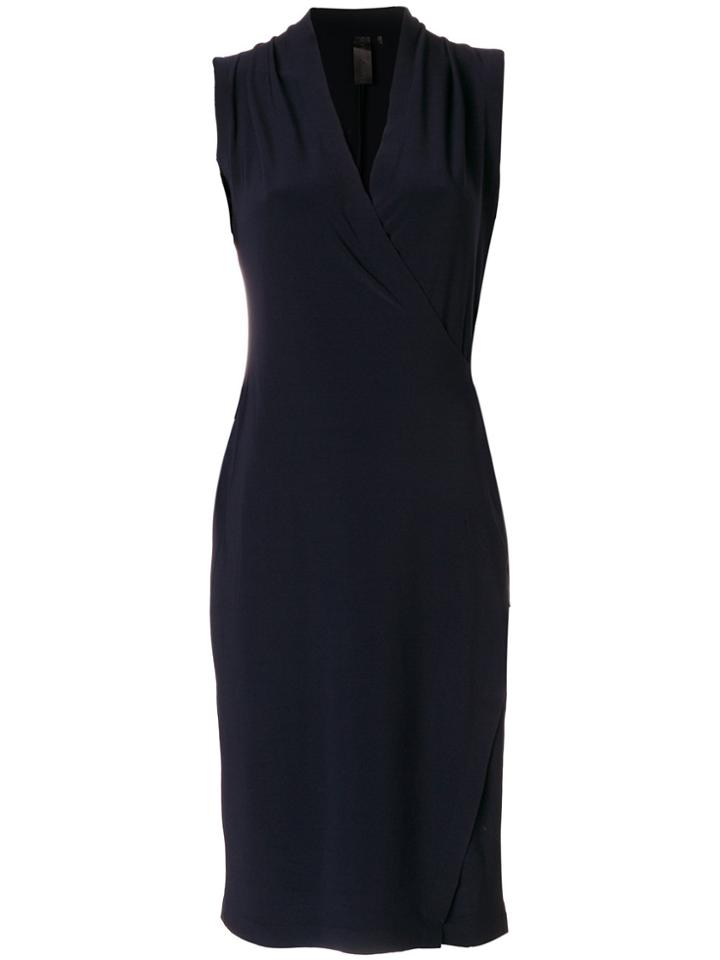 Norma Kamali Fitted Wrap Dress - Blue
