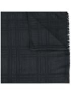 Fashion Clinic Checked Frayed Edge Scarf, Men's, Grey, Silk/wool
