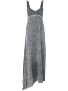 Lost & Found Rooms - V-neck Oversized Dress - Women - Cotton/tencel - S, Grey, Cotton/tencel
