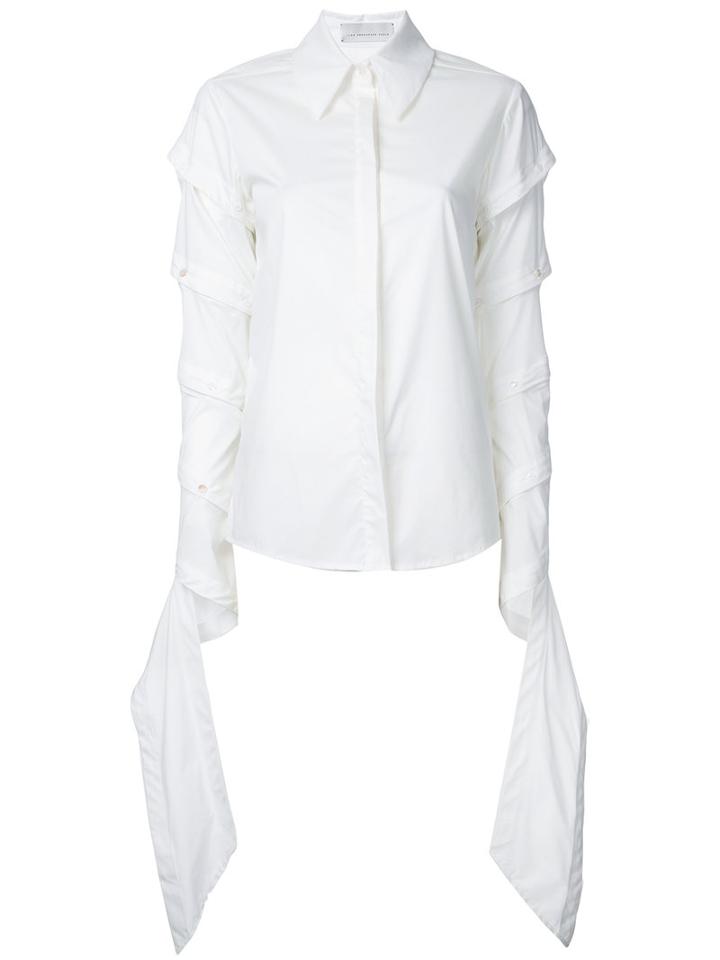 Draped Sleeves Shirt - Women - Cotton - S, White, Cotton, Juan Hernandez Daels