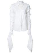 Draped Sleeves Shirt - Women - Cotton - S, White, Cotton, Juan Hernandez Daels