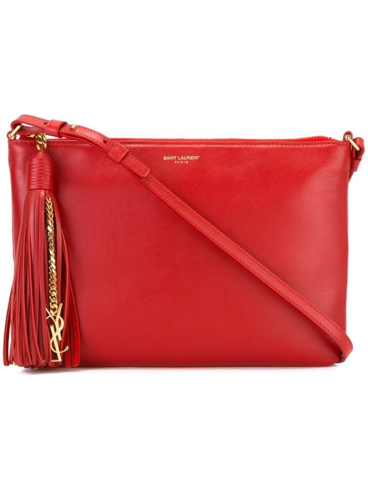 Saint Laurent Small 'monogram' Crossbody Bag, Women's, Red