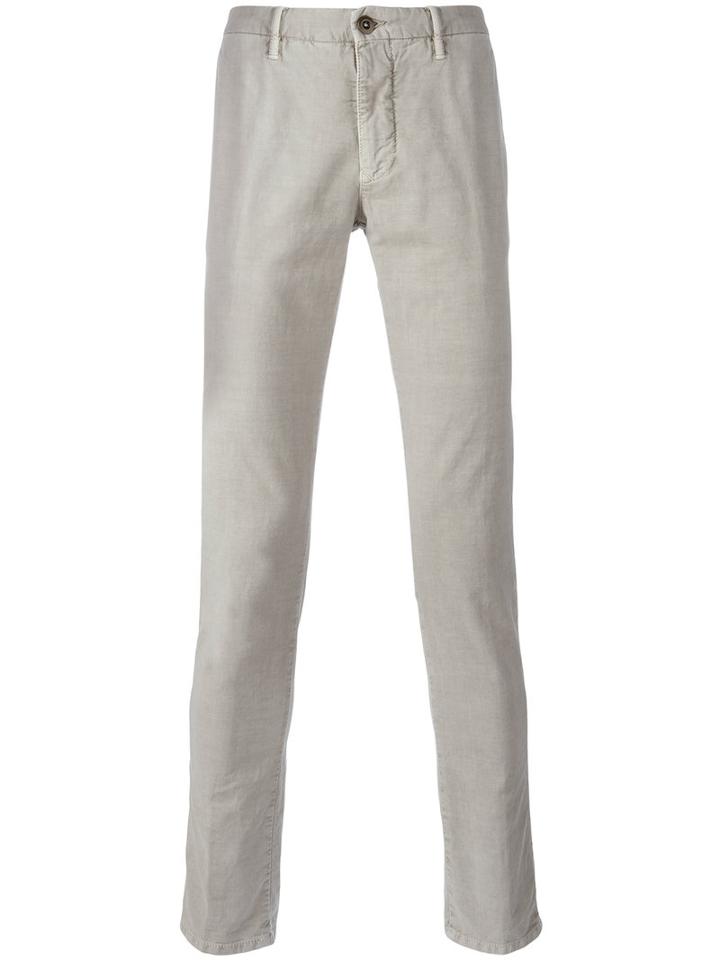 Incotex Classic Chino Trousers, Men's, Size: 33, Grey, Cotton/spandex/elastane