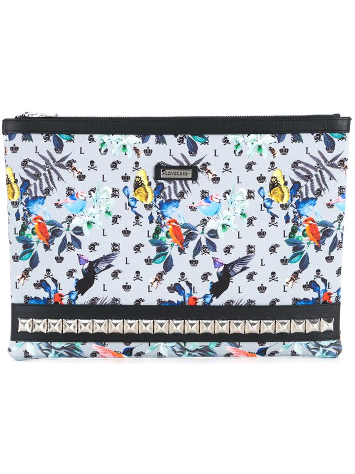 Loveless Printed Zip Clutch - Blue